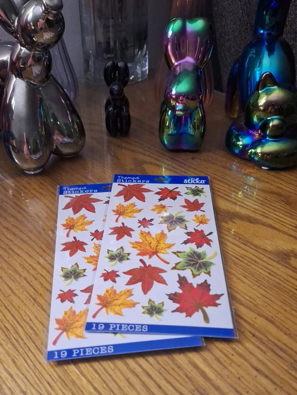 Fall Leaf Stickers - Assorted Red, Orange, Yellow Maple Leaves (2 New Packages)